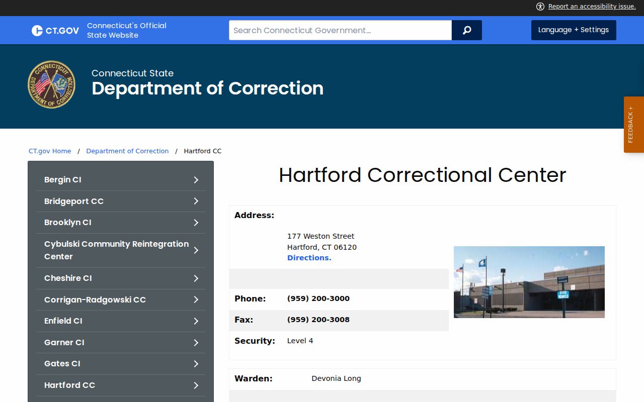 East Hartford arrest records Hartford Correctional Center custody page